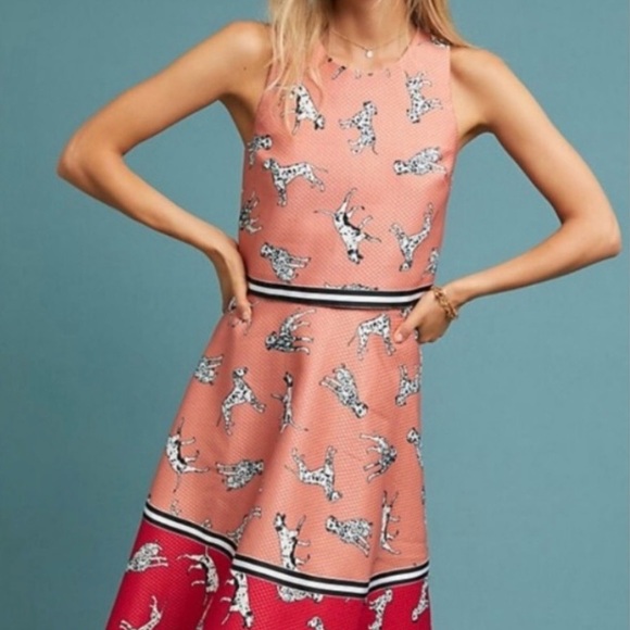 Anthropologie Dresses & Skirts - Hutch Dalmatian print color block midi skirt